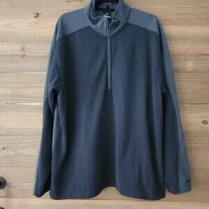 Nike Golf Dri-Fit black‎ gray 1/4 zip pullover mens size XXL